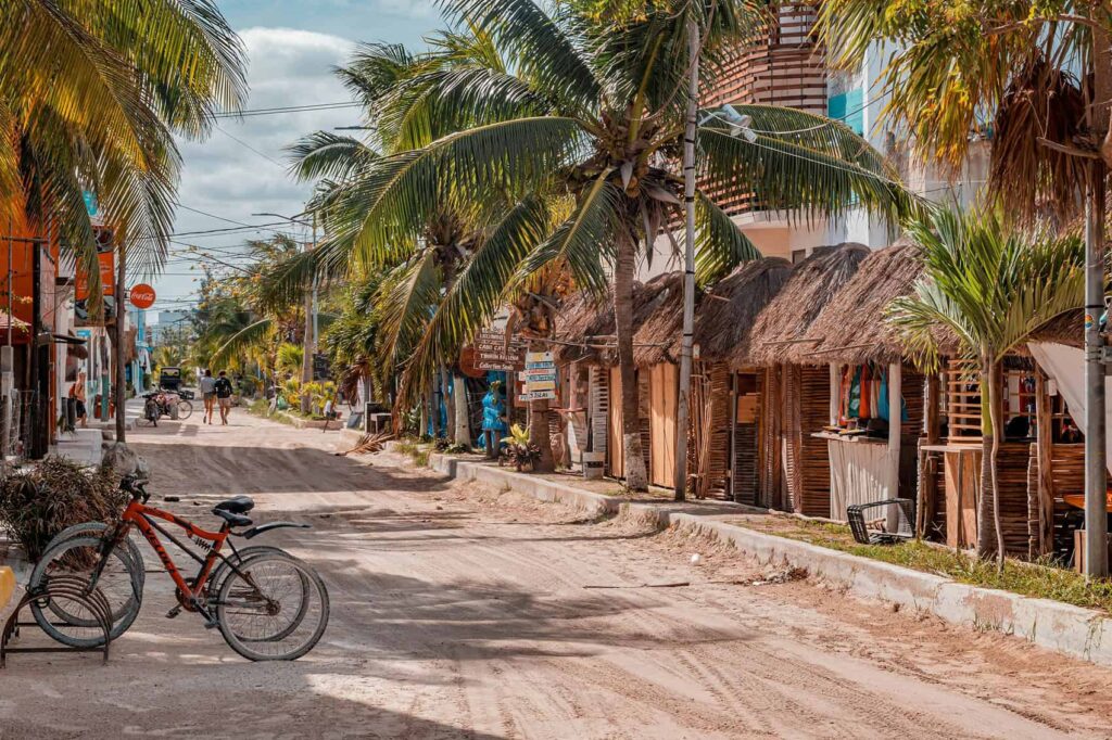 street in holbox island mexico